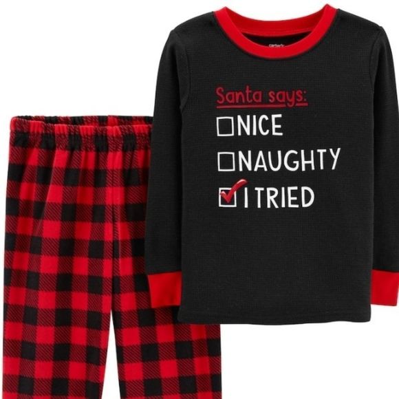 NWT Carter's "Santa Naughty Nice" Pajama Set - Picture 2 of 3